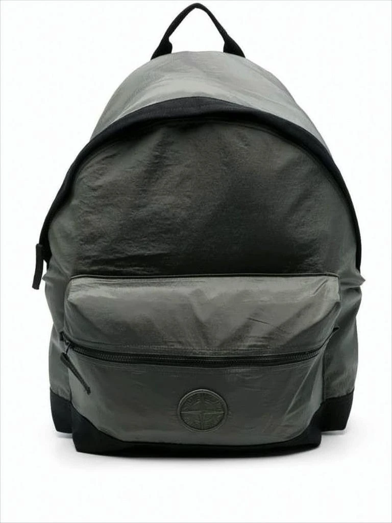 Stone Island Sleek Rounded Nylon Backpack with Adjustable Straps