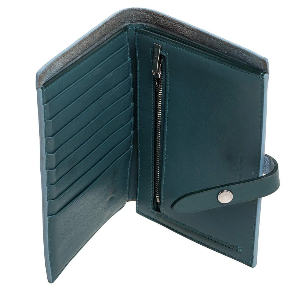 Celine Celine Blue/Green Leather Multifunction Strap Wallet 2