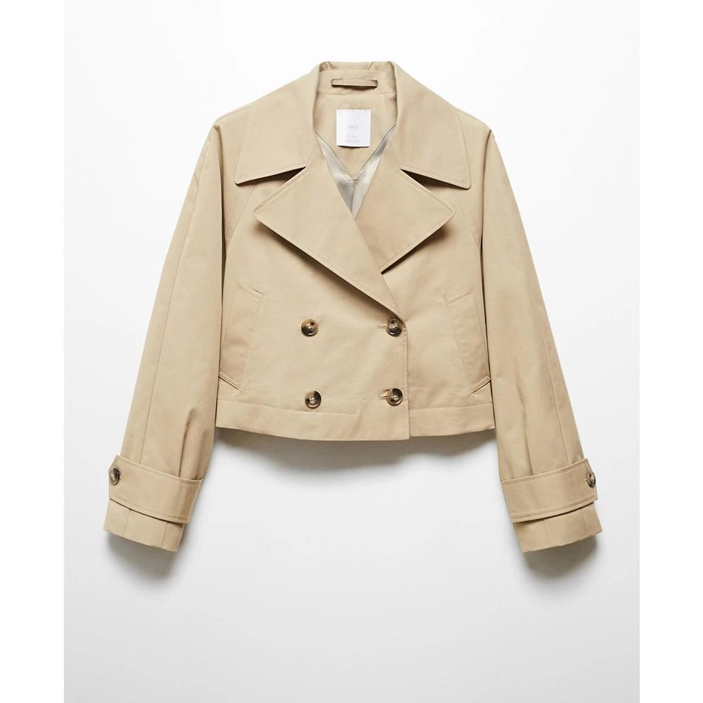 Mango Women's Lapels Detail Cropped Trench Coat 4
