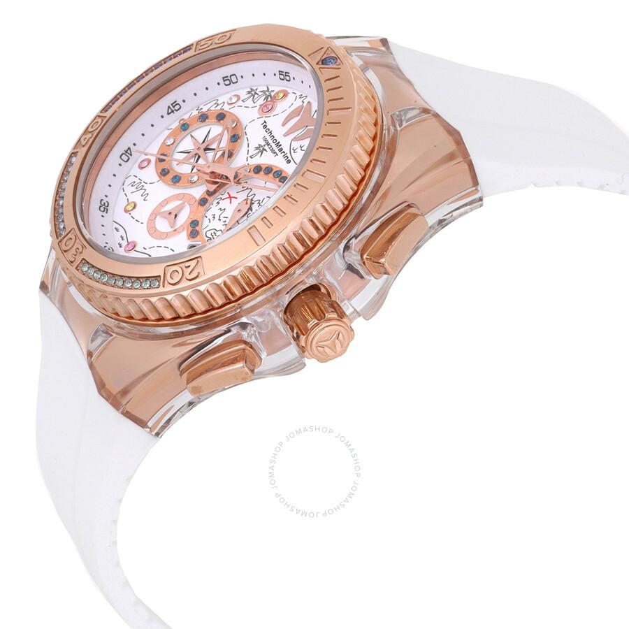 TechnoMarine Cruise GMT Quartz Crystal White Dial Ladies Watch TM-119022