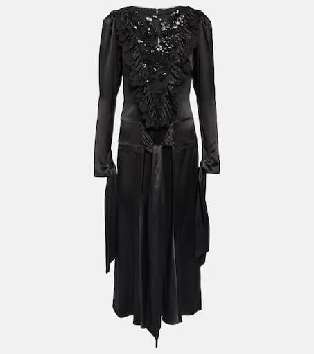 Rodarte Embellished silk-satin midi dress 1