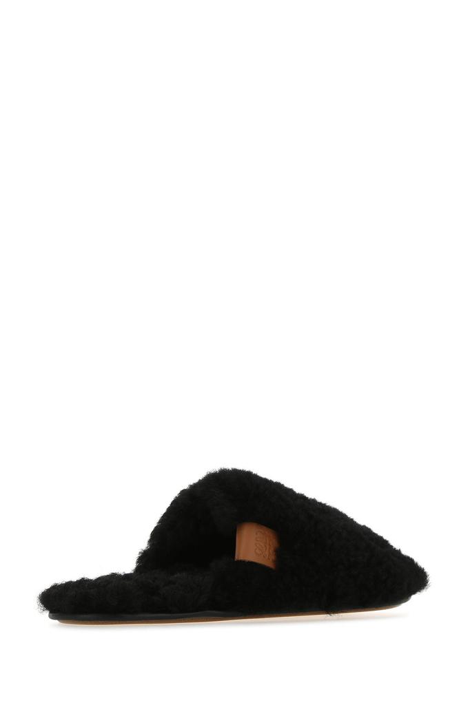 Loewe Black shearling slippers
