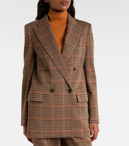 Max Mara Guelfo checked wool and cotton blazer 6