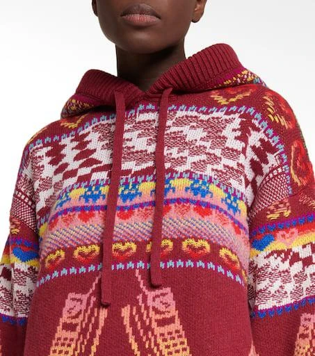 Stella McCartney Intarsia wool-blend hoodie dress 4