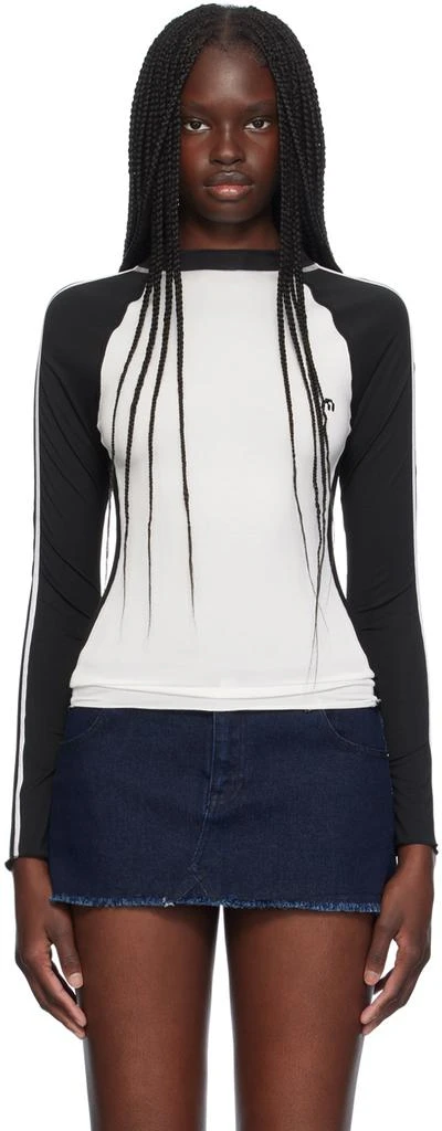 Miaou Black & White Madeline Long Sleeve T-Shirt 1