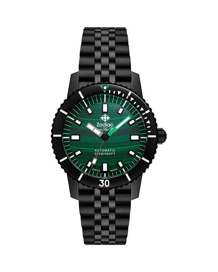 ZODIAC Compression Diver Automatic Black Stainless Steel Watch, 40mm