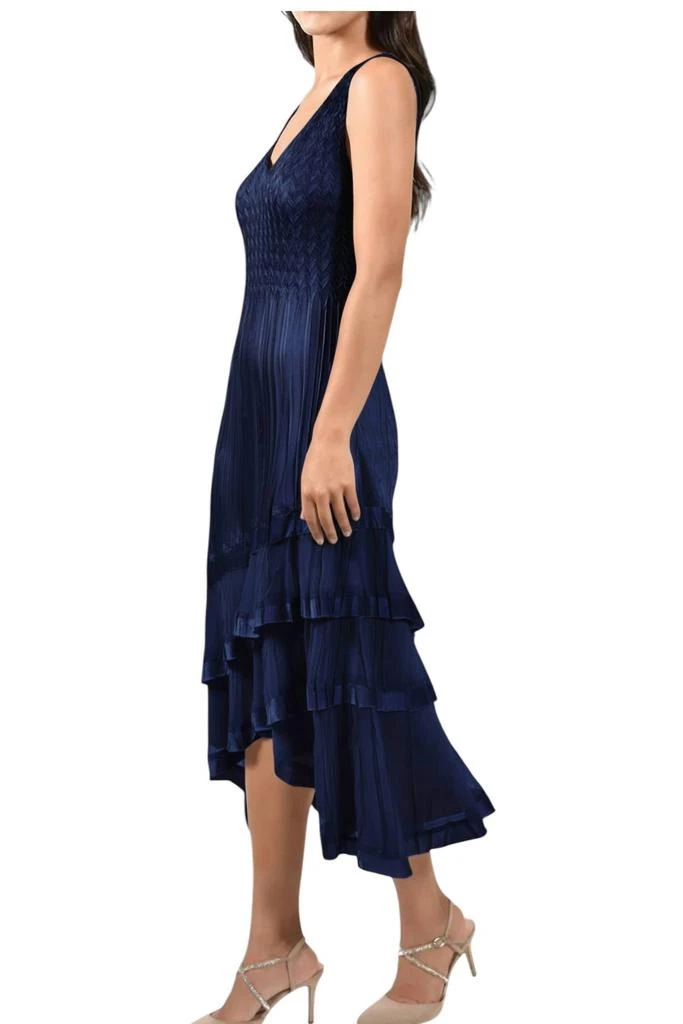 green emerald velvet dress Komarov Ruffle Trim Gown  Details Direct