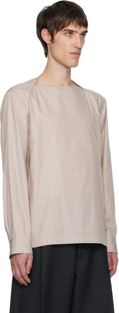Dries Van Noten Beige Boat Neck Cotton Shirt 2