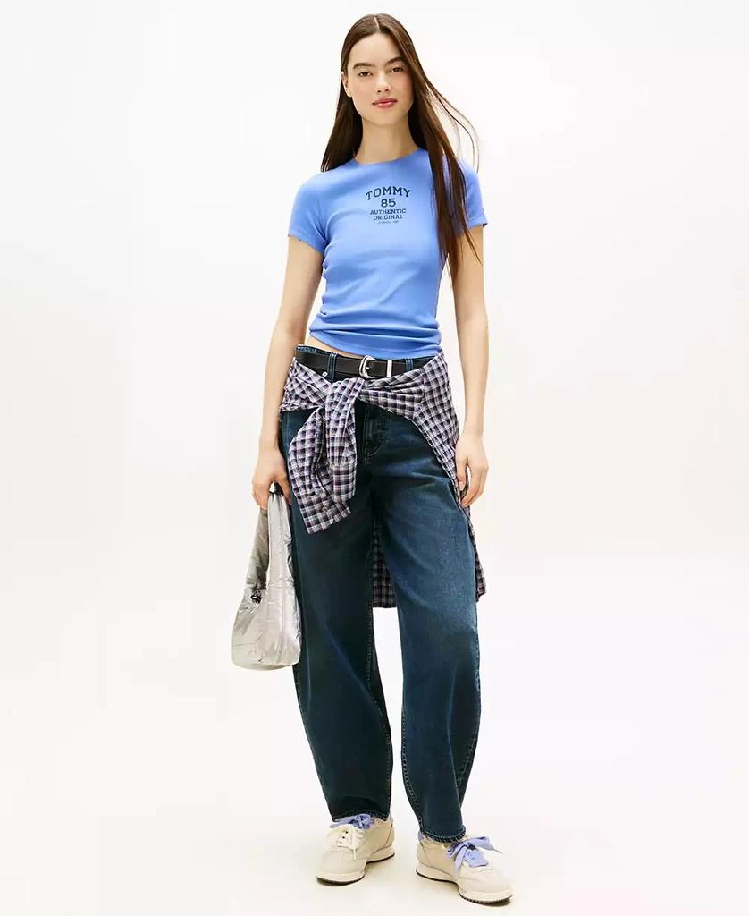 Tommy Jeans Women
s Tommy 85 Ribbed Logo T-Shirt 2