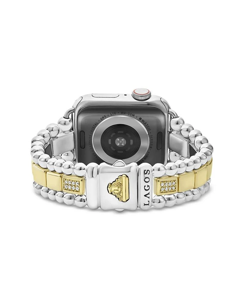 LAGOS Sterling Silver & 18K Gold Diamond Link Apple™ Smartwatch Bracelet, 38-45mm 3