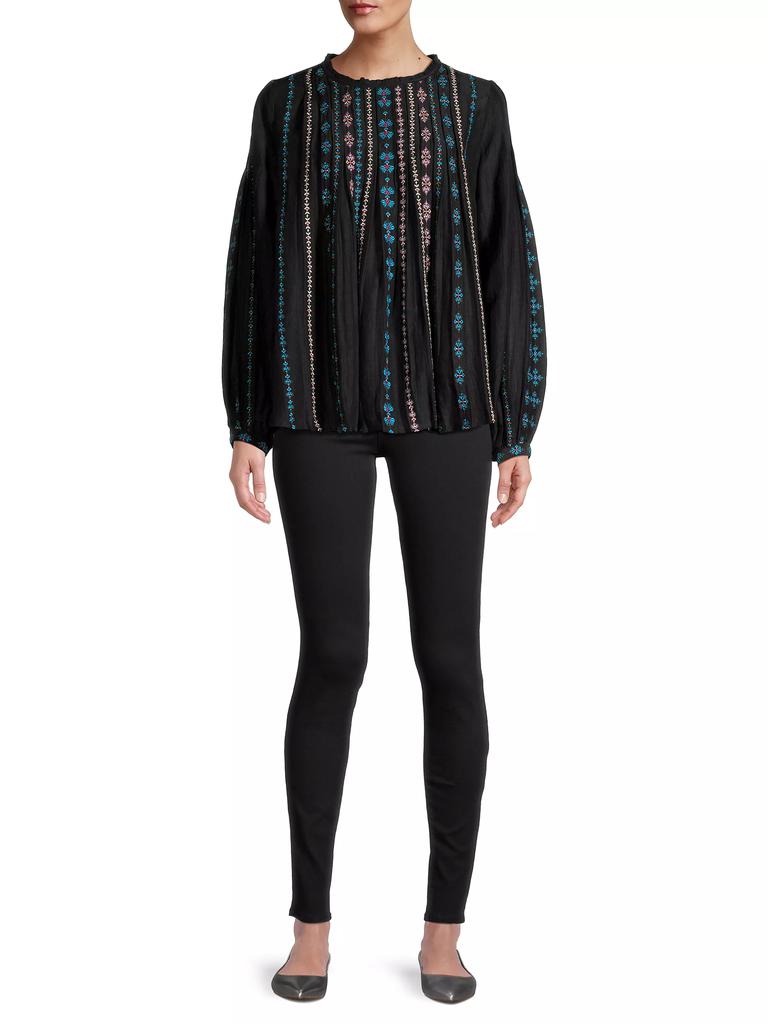 Johnny Was Calico Embroidered Blouse