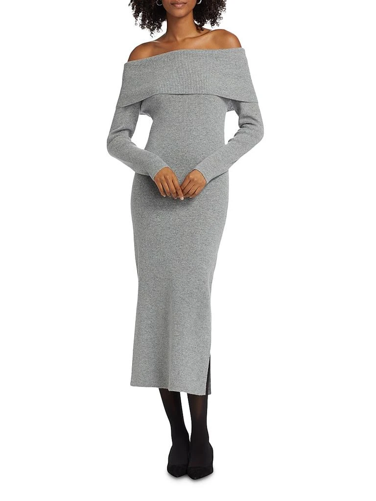 cashmere bodycon dress LYNN sleeveless round-neck dress anthracite mottled 100% cashmere