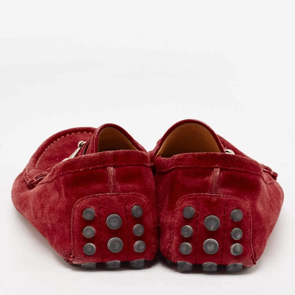 Gucci Gucci Red Suede Horsebit Slip On Loafers Size 41 5