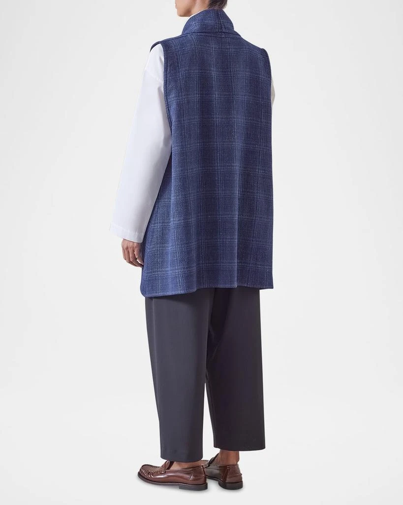 Eskandar A-Line Scrunch Shawl-Collar Waistcoat (Long Length) 3