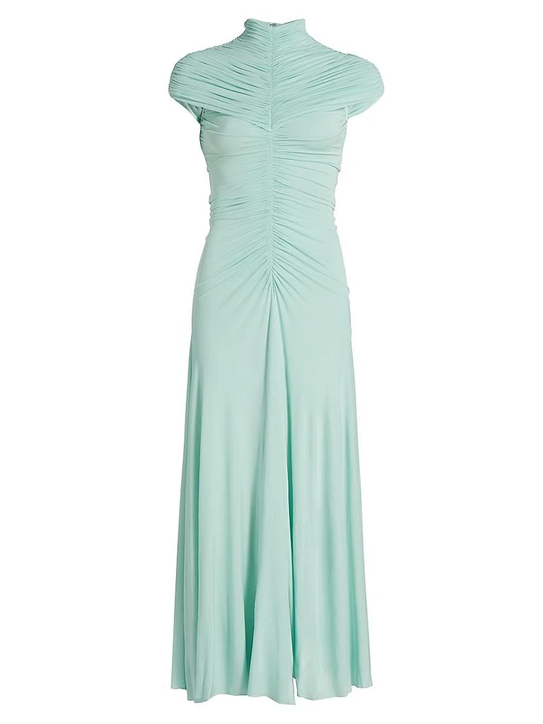 Alaïa Gathered High-Neck Maxi Dress 1