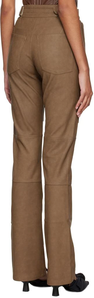 Misbhv Tan Moto Faux-Leather Trousers 3