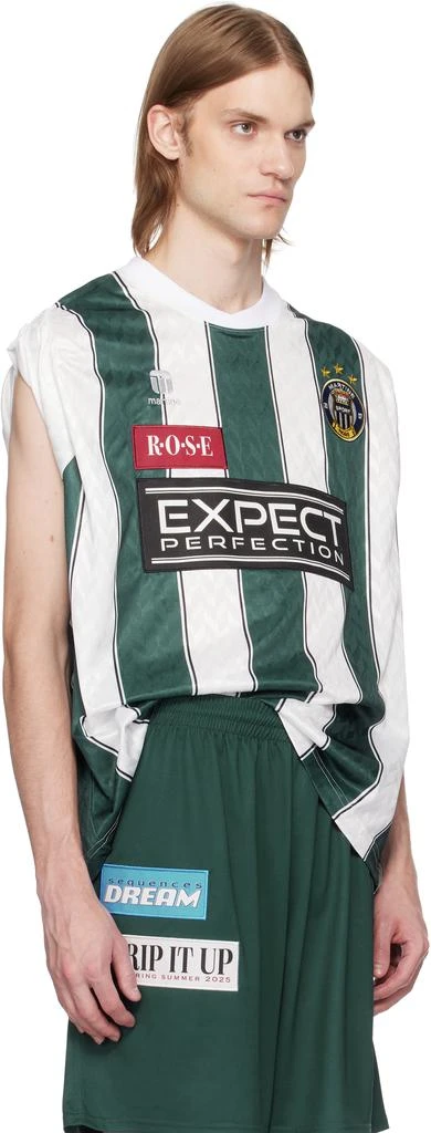 Martine Rose White & Green Twist Sleeve Football Jersey 2