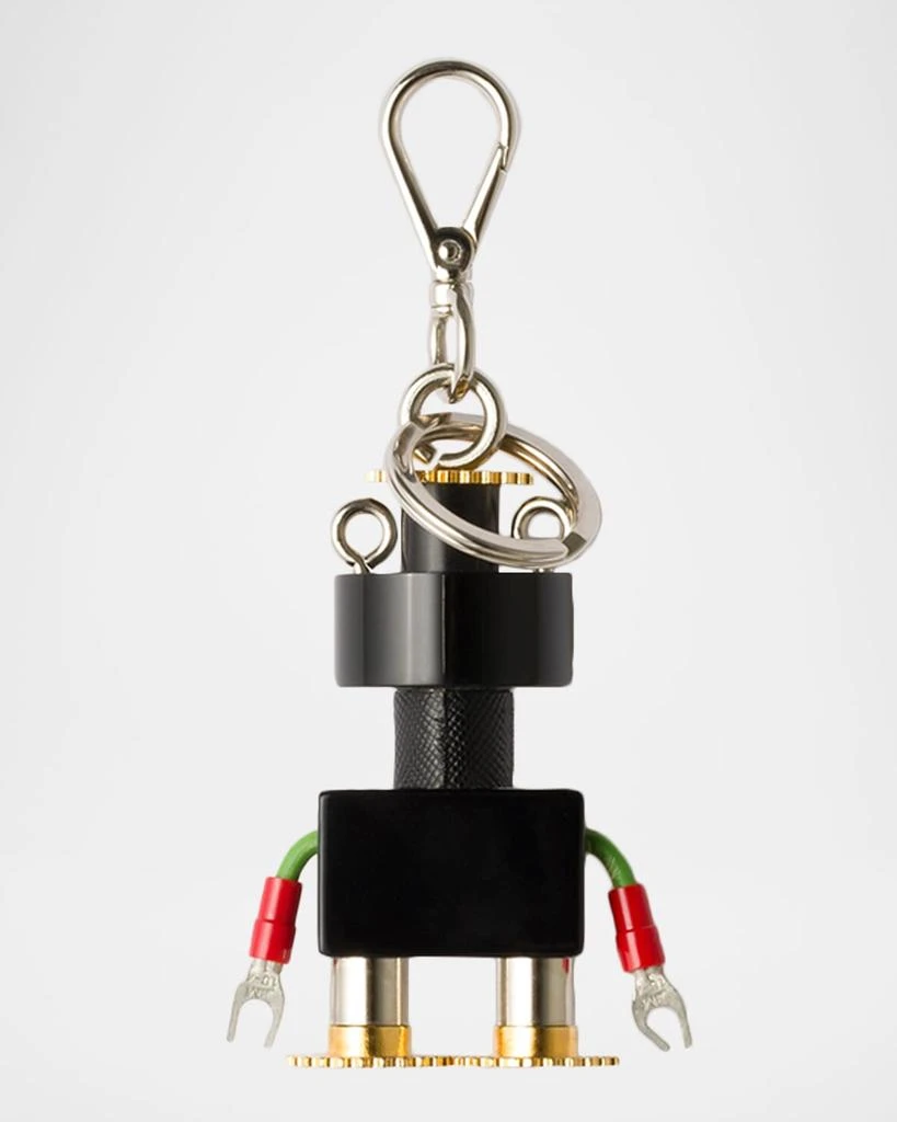 Prada Plexiglass 
Saffiano Leather Robot Keyring Bag Charm 2