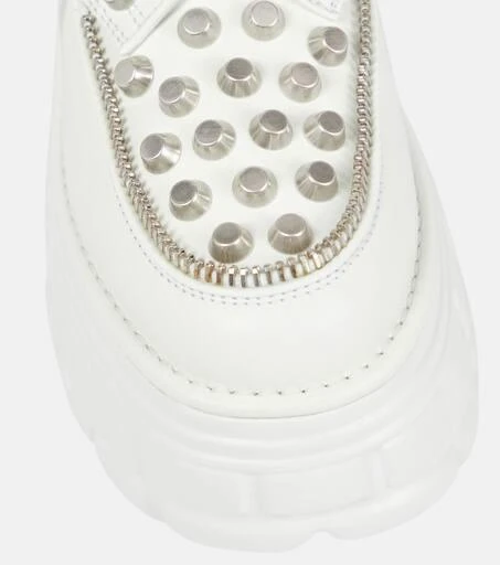 Miu Miu Embellished leather platform derby shoes 6