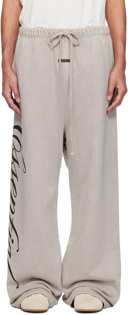 Essentials Gray Holiday Heavy Fleece Lounge Sweatpants