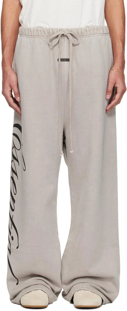 Essentials Gray Holiday Heavy Fleece Lounge Sweatpants 1