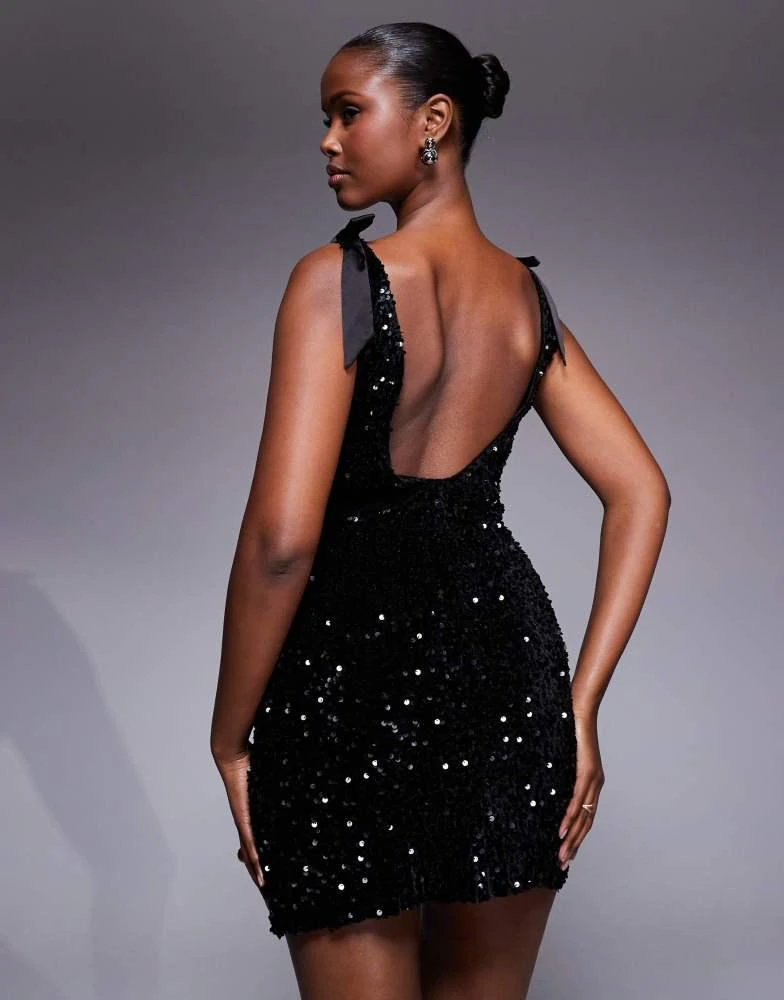 white christmas dresses Black Sequin Dress main image 1