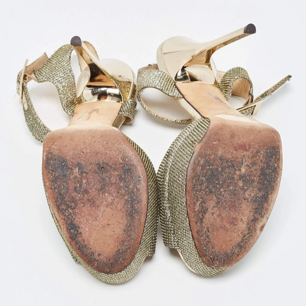 Jimmy Choo Jimmy Choo Metallic Glitter Slingback Sandals Size 37 6