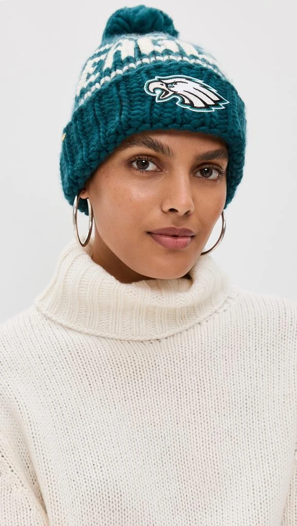 Lele Sadoughi Eagles Beanie with Yarn Pom Pom 2