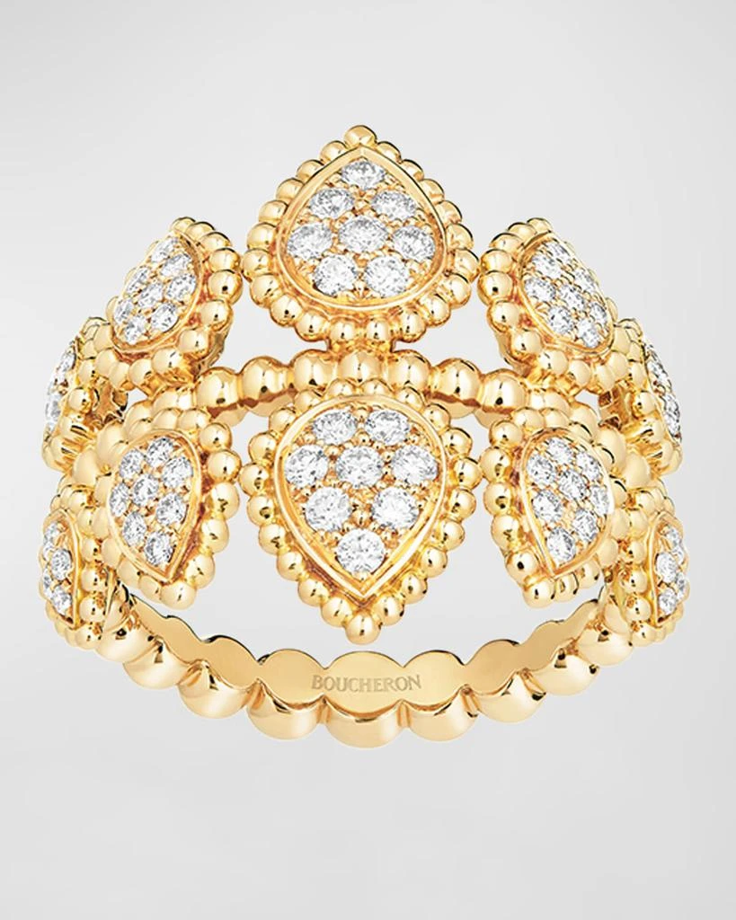Boucheron Serpent Bohème 18k Yellow Gold Diamond Crown Ring 1