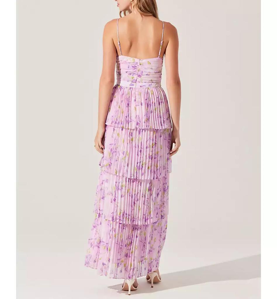 ASTR Women's Daytona Tie-Front Pleated Maxi Dress