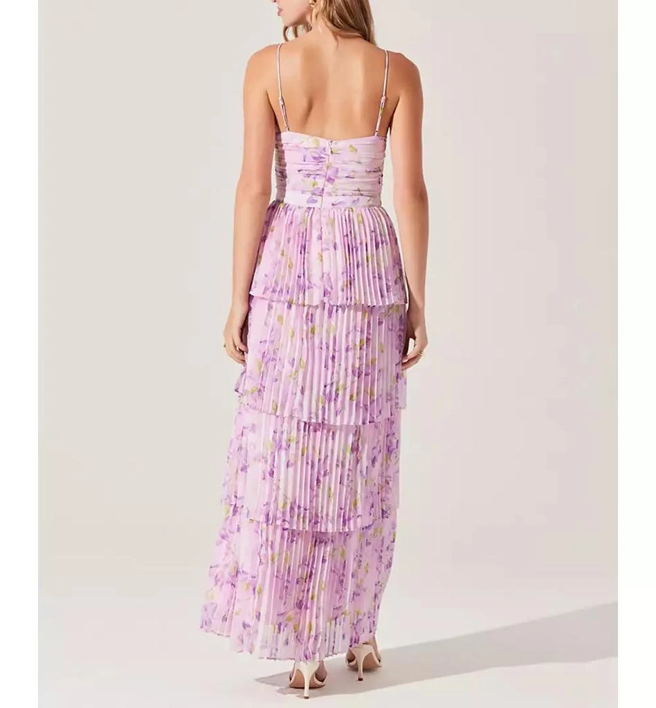 ASTR Women's Daytona Tie-Front Pleated Maxi Dress 2