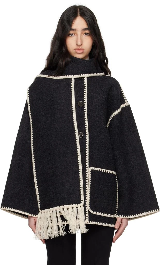 Totême Gray Embroidered Scarf Jacket 1