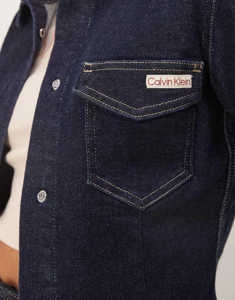 Calvin Klein Calvin Klein Jeans structured denim top in dark wash 2