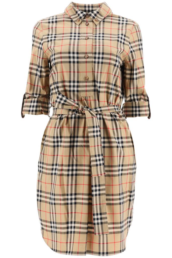 Burberry Burberry Vintage Checked Tie-Waist Shirt Dress