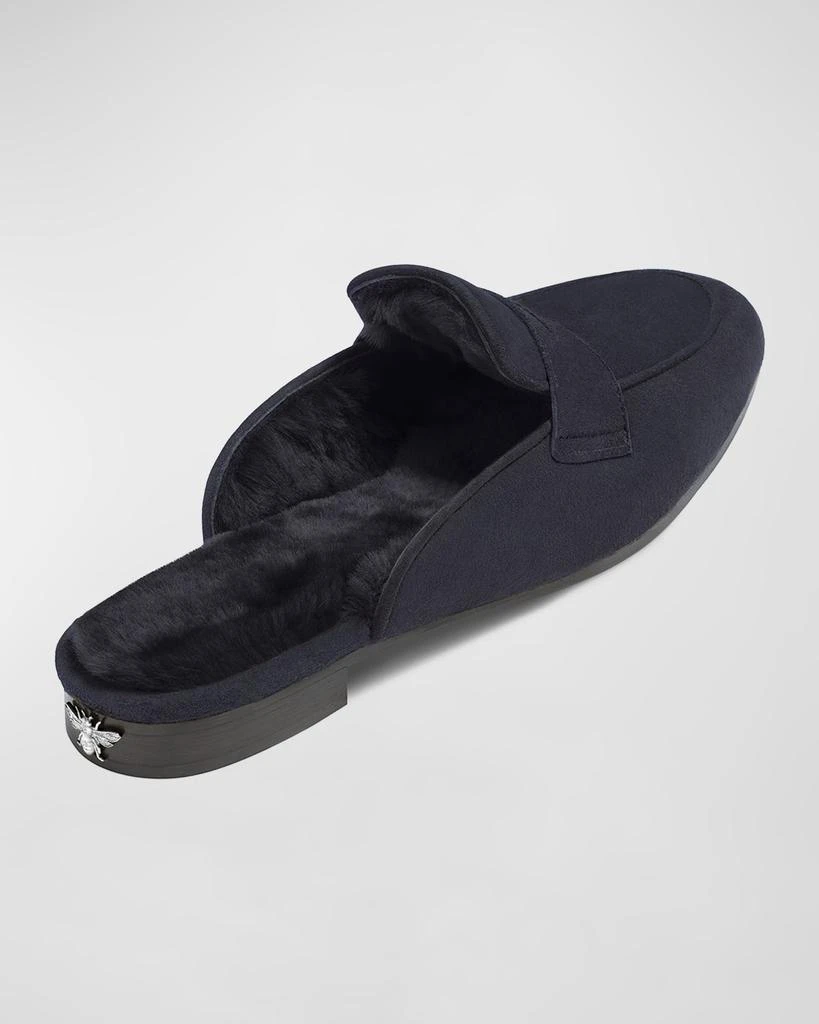 Bougeotte Suede Shearling Penny Loafer Mules 3