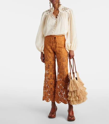 Zimmermann Coco embroidered ramie blouse 2