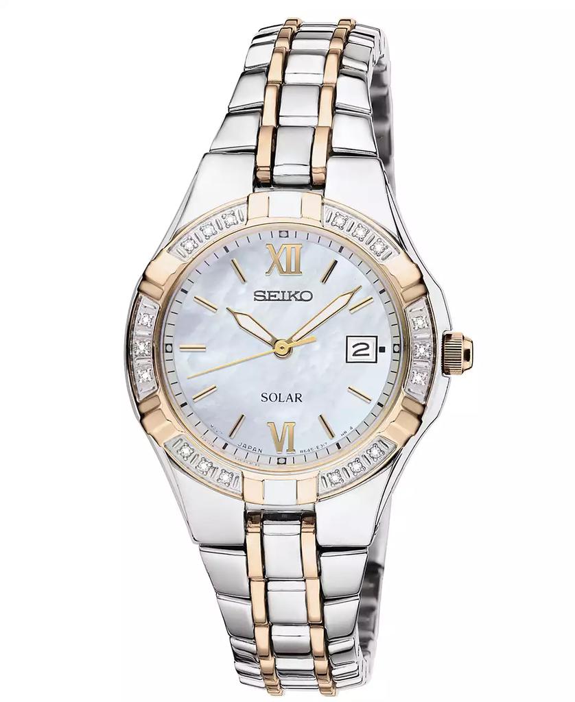 アナログ腕時計 SEIKO | Conceptual Eco-Drive Diamond Silver Dial SUP429P1 Seiko Solar Diamond Accented Watch for Women, Stainless
