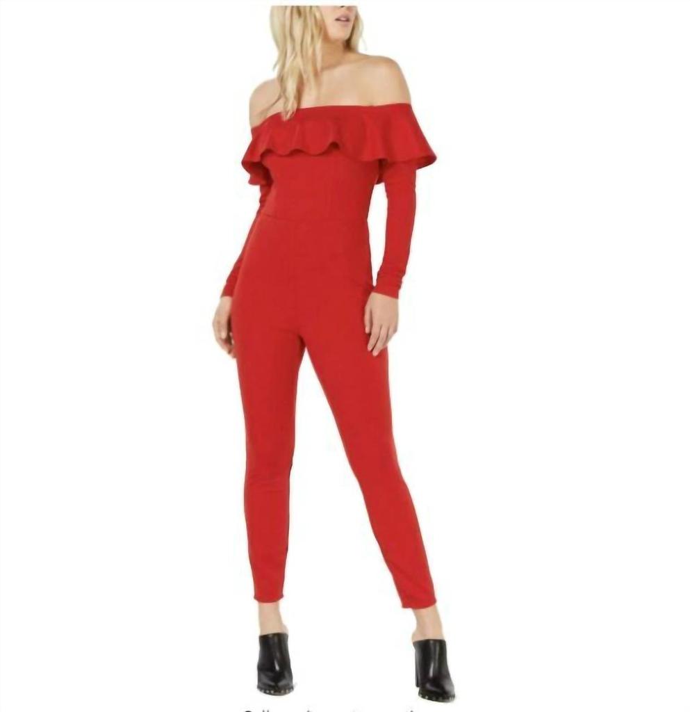 Material Girl Material Girl - Ruffle Off The Shoulder Jumpsuit