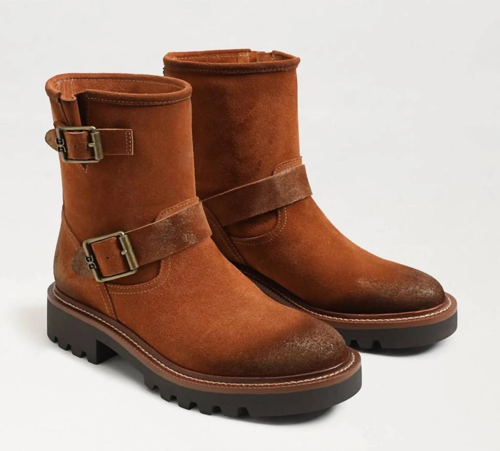 Sam Edelman Kinsley Motorcycle Boot In Amber Brown 1