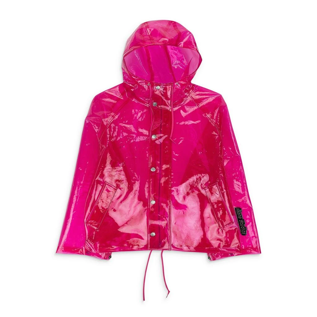 Acne Studios PINK HOODED TRANSPARENT RAINCOAT