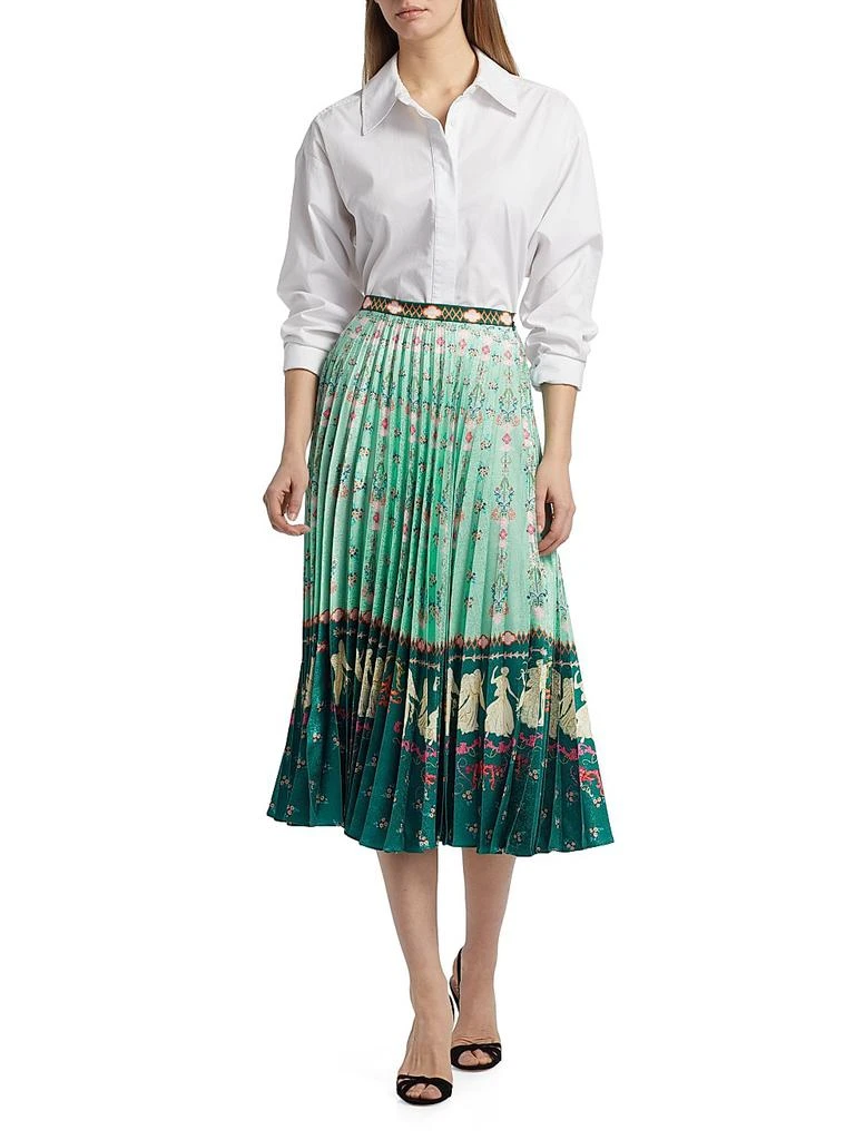 Saloni Kim Printed Pleated Midi-Skirt 2