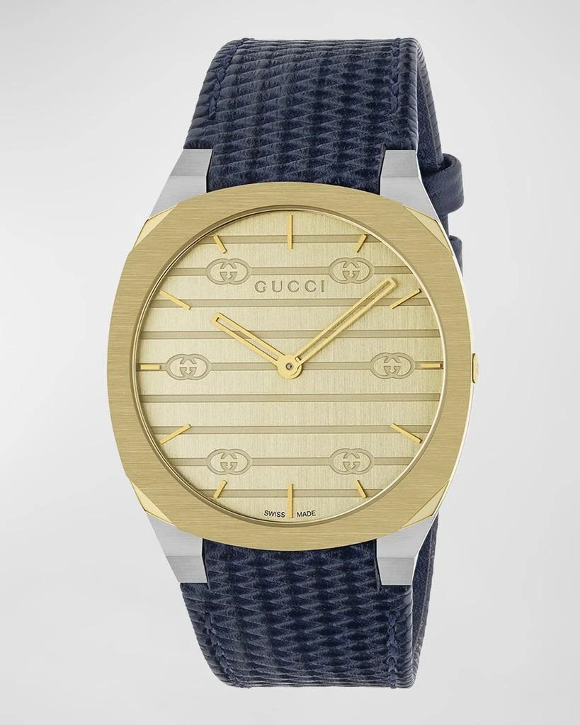 Gucci Gucci 25H Leather-Strap Watch, 38mm 1