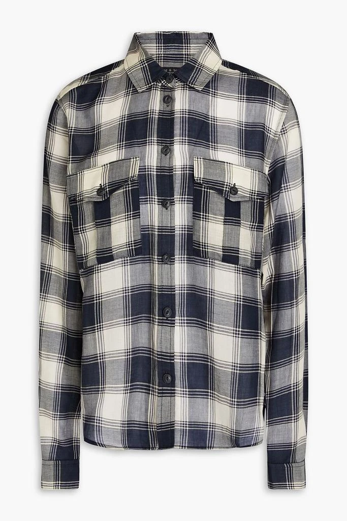 RAG & BONE Quinn checked cotton-jacquard shirt 1