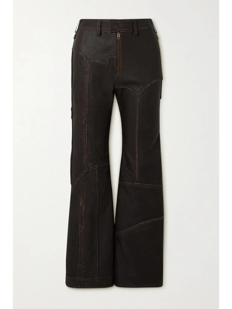 Acne Studios Distressed Leather Straight-leg Pants