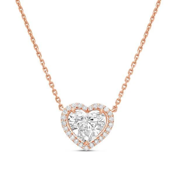 Diana M Jewels 14KT RG GOLD LAB GROWN HEART PENDANT WEIGHING 5.00 CTS TW