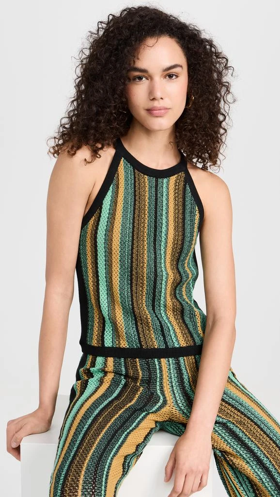 Nation LTD Mari Crochet Stripe Halter Top 1