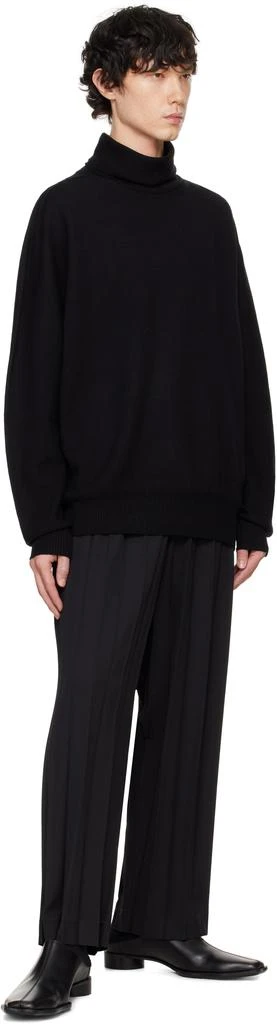 Homme Plissé Issey Miyake Black Wool Smooth Knit Turtleneck 4
