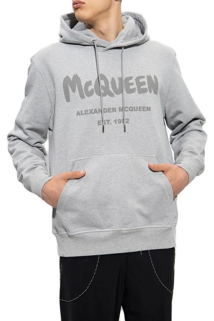 Alexander McQueen Alexander McQueen Logo Printed Drawstring Hoodie 2