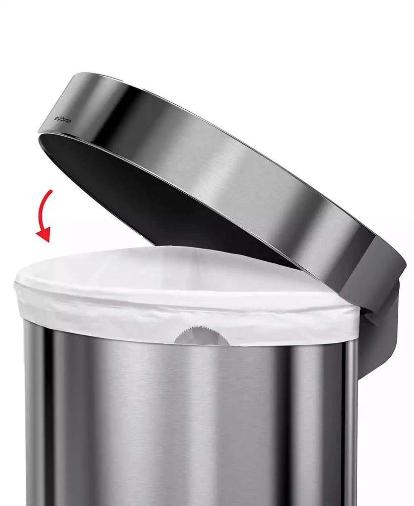 simplehuman 45L Semi-Round Trash Can 5