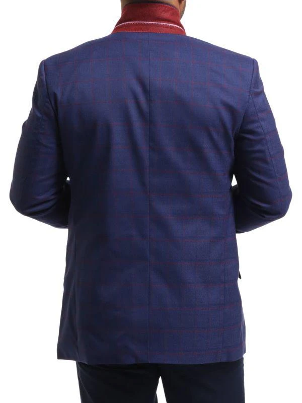 Elie Balleh Slim Modern Fit Plaid Blazer 2